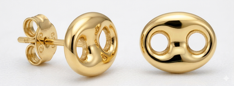 Pendientes estilo Marine Link o Calabrote (Granos de Café)